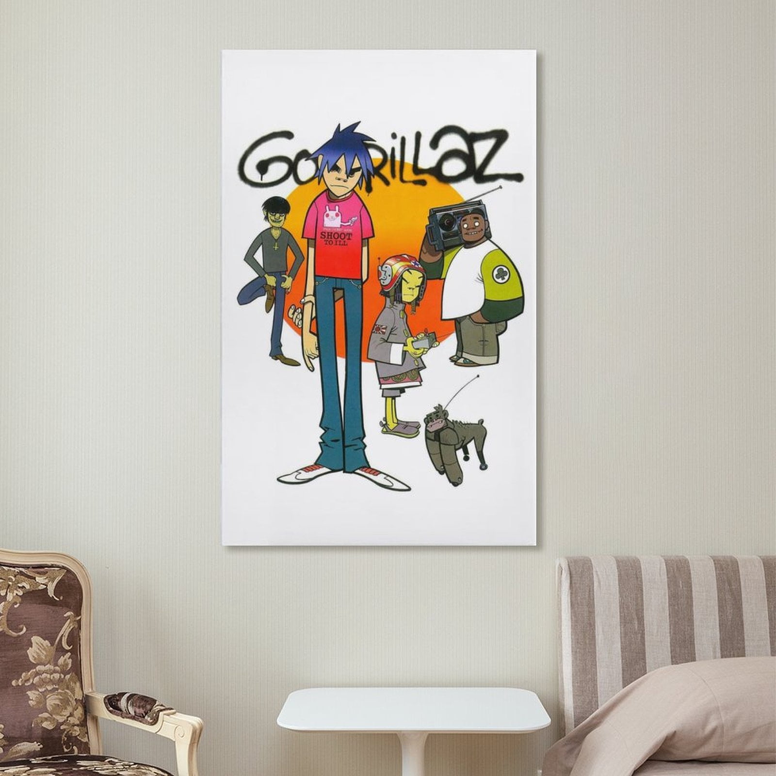 Poster Sur Toile Gorillaz - Décoration Murale 30x45 Cm - Art Moderne Pour Salon, Chambre Ou Bureau
