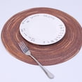 thumbnail image 5 of Round Woven Coasters Hand- Woven Cup Cotton Colored Hot Pads for Kitchen Dinning Table Use 2pcs ( Brown Pattern, 18cm ), 5 of 5