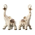 thumbnail image 3 of 2Pcs Elephant Statues Resin Animals Sculpture for Tabletop Living Room Decor, 3 of 8