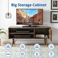 thumbnail image 3 of Cozy Castle TV Stand for 50 Inch TV, Modern TV Console with Shelf and Door, Entertainment Center, Rustic Brown, 3 of 7