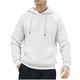 thumbnail image 2 of Sudadera con capucha para hombre, estilo informal, con capucha, color liso, mangas largas en los hombros, blusa de poliéster., 2 of 5