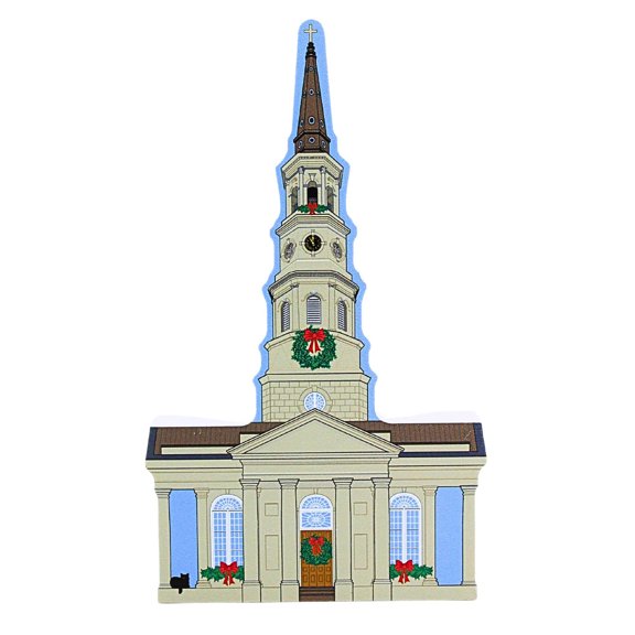 Cat's Meow Village 7.00In St. Philips Church, Wood, Charleston Christmas 2024 Series 24534