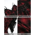 thumbnail image 5 of FEOYA Women Gothic Plaid Dress Red Goth Plaid Dress Lace Up Vintage Dress Y2k Punk Grunge Plaid Dress Irregular Halter Dress High Waisted Sleeveless Strap Outfit Steampunk Clothes M, 5 of 6