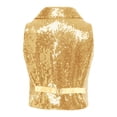 thumbnail image 4 of TiaoBug Boys Sequin Vest Sleeveless Sparkly Slim Fit V-neck Waistcoat Stage Performance Hip-Hop Jazz Dance Top Gold 8, 4 of 4