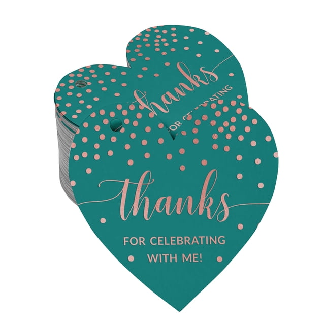 Inkdotpot Rose Gold Foil Paper Hang Tags Thanks For Celebrating With Me Birthday Favor Tags 50 Pieces