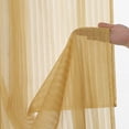 thumbnail image 6 of OVZME Luna Gold 30" Long Striped Sheer Curtains 2 Panels - Small Tier Curtains for Kitchen Window Bathroom Basement, Soft Rod Pocket Sheers for RV Camper Cabinet Door, 30"W x 30"L Each, 6 of 8