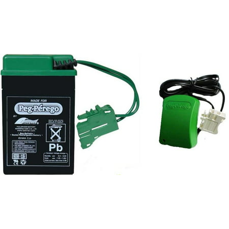 Peg Perego 6 Volt Green Battery and Charger Combo Pack - IAKB0509