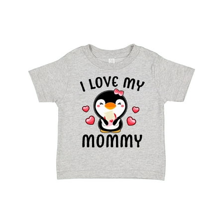 

Inktastic I Love My Mommy with Cute Penguin and Hearts Gift Toddler Toddler Girl T-Shirt