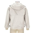 thumbnail image 5 of Windbreaker Jackets for Men Casual Solid Multi Pocket Hooded Zipper Keep Warm Long Sleeve Men's Windbreakers Beige 4XL, 5 of 8