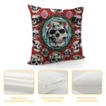 thumbnail image 4 of Orinice Skulls Roses Folk Art Graphic Decorative Pillow Cover for Home Couch Bed 20x20in, 4 of 5