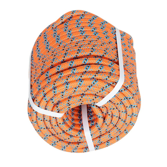 EPOTOOR 1/2 x 150FT, High Force Braided Polyester Arborist Tree Rope, 24 Strand Bull Rope, Extra Abrasion Resistant, UV Resistant Heavy Duty Tree Rope for Swings,Camping(Orange, Blue, Black)