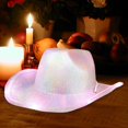 thumbnail image 4 of Sombrero de vaquero,Western Cowboy Hat Moda Elegante Cómodo,Sombreros de Fiestas de disfraces Halloween Durable,Suministros para fiestas de cumpleaños Hugo Sombrero de vaquero, 4 of 7