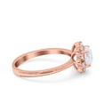thumbnail image 3 of Rose Tone, Cubic Zirconia Size-5 Halo Art Deco Wedding Ring 925 Sterling Silver, 3 of 7