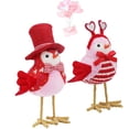 thumbnail image 4 of Estatua de Pareja de Pájaros de Peluche para Decoración de Pájaros del Día de San Valentín, Adecuada para la Decoración de la Mesa de la Boda en el Hogar, Sombrero de Copa, 4 of 5