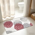 thumbnail image 1 of Ke1Clo Absorbent Non-Slip Bathroom Rug, 40x60cm Plastic Floral Floor Mat for Shower Room, Quick-Drying Bath Mat with Dirt-Trapping Design for Entrance Kitchen, Red, 1 of 7