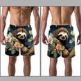 thumbnail image 3 of luoweisi Men's Beach Shorts Quick Dry Swim Trunks with Mesh Lining Sloth L, 3 of 5