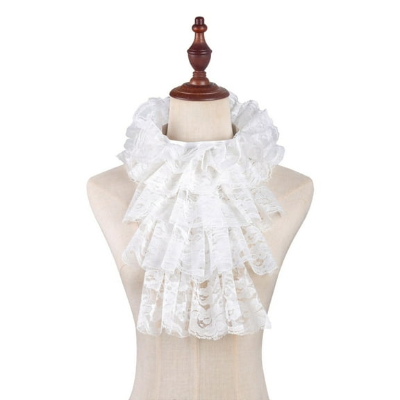 Yokua Multiuse Ruffled Collar Lace Jabot Collar Victorian Elizabeth Styles Neckwear