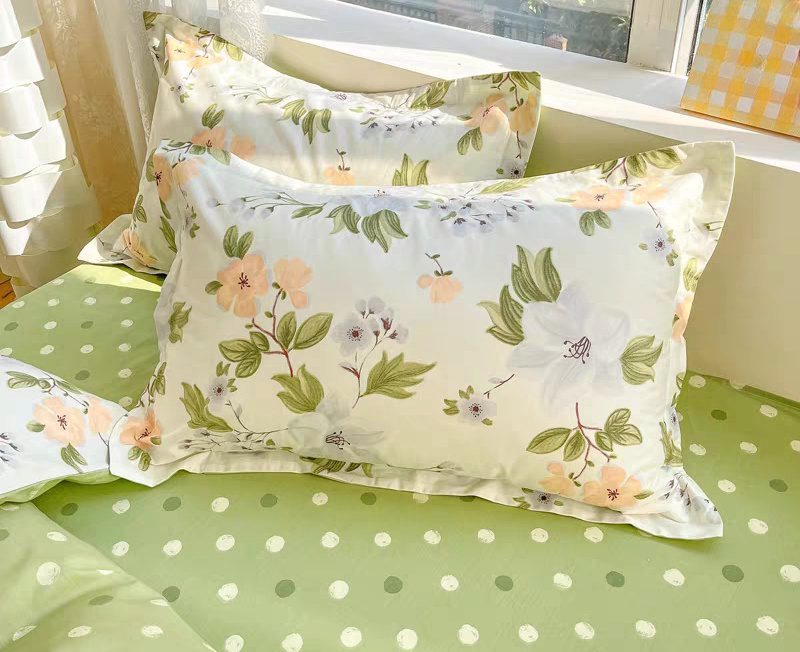 100% Cotton Duvet Cover Set 3Pcs Queen 1 Comforter Cover 2 Pillowcases Bedding Set Floral Printed Soft Breathable