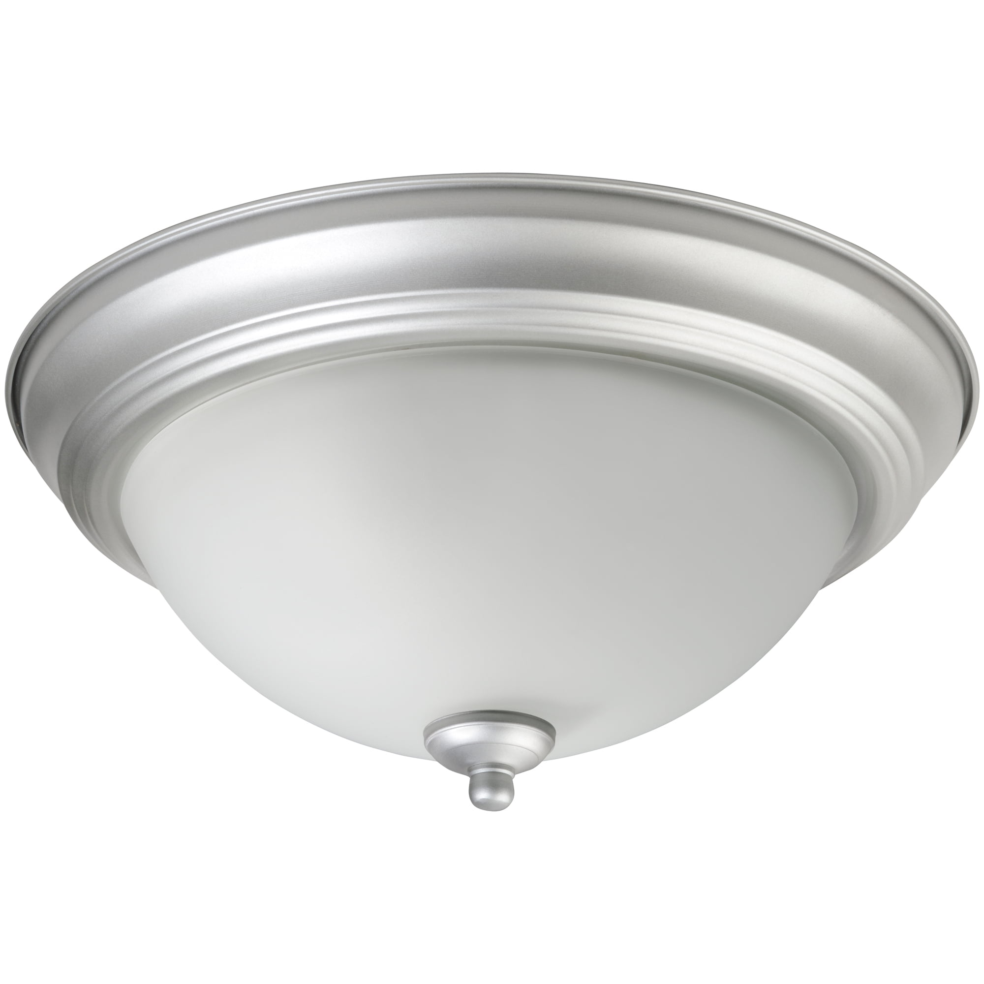 Mainstays 13.25" Flushmount Ceiling Light w/ LED Bulbs, Satin Nickel