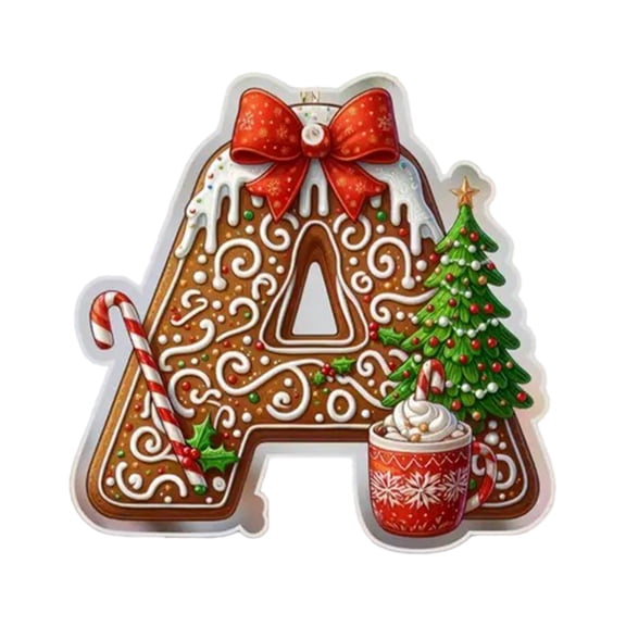 SIYTUAU Letter A Christmas Tree Hanging Ornament Made Of Acrylic Material 3.15 Inches Size For Personalized Diy Holiday Decor And Festive Gift Giving Christmas Ornament A