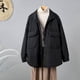 thumbnail image 4 of Abrigos acolchados para mujer, cuello alto, ligeros, de algodón acolchado, chaquetas de largo medio, lisas, de manga larga, informales, vintage, ropa para mujer, 4 of 5