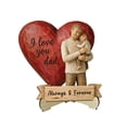 thumbnail image 2 of Wooden Parent Figurine Heart Shaped I Love You Mom and Dad Desk Decor Gift for Fathers Day Mothers Day Birthday Thanksgiving, 2 of 8