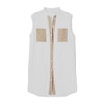 thumbnail image 4 of Bosfbaoi Women's Sleeveless Shirt Dress, Color Block Button Front Mini Dress, Lightweight Breathable Loose Fit Casual Sundress, 4 of 9
