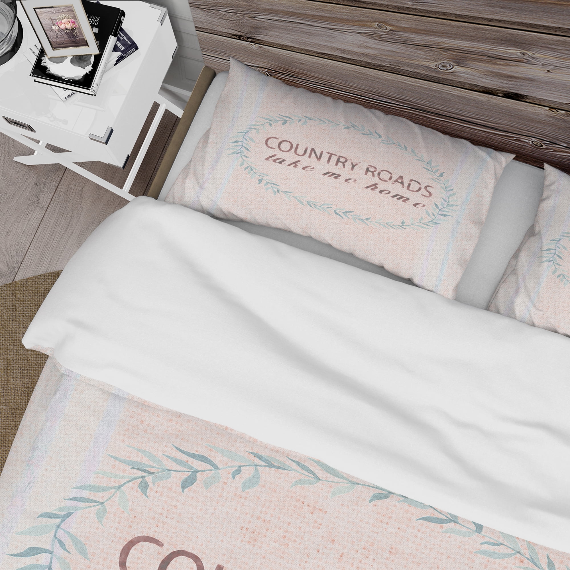 Designart 'Farmhouse Florals XX' Farmhouse Duvet Cover Set