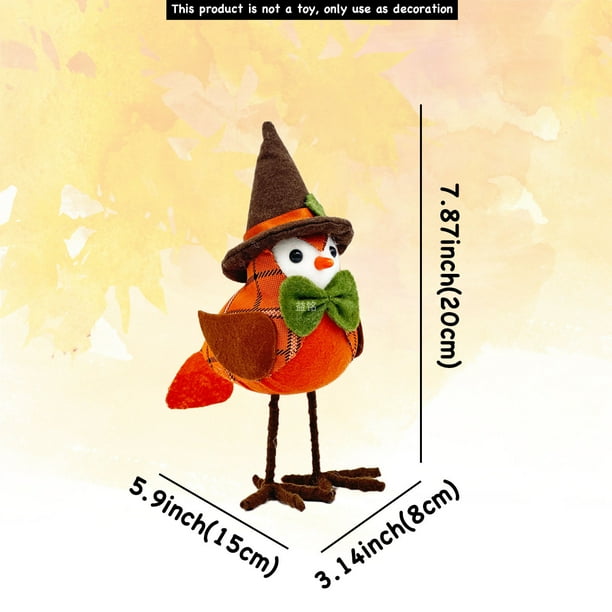 Pumpkin Bird Figurine Window Hanging Decor, Bird Figurine Doll, Cute Maple Leaf Design, Halloween Seasonal Home Decor, Wedding Venue Decor, Birthday Party Decor, Office Desk Ornament,