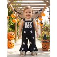 thumbnail image 4 of RUINIXCW Toddler Baby Girl Halloween Outfit Romper Overalls Infant Baby Girl Fall Winter Clothes Ghost Pumpkin Sleeveless Ribbed Bell Bottom Jumpsuit Overalls, 4 of 9