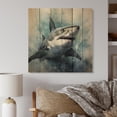 thumbnail image 2 of Designart "Formidable Shark II" Animals Print on Natural Pine Wood, 2 of 5