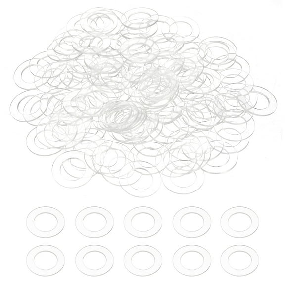 120Pcs M12 Flat Washers 12mm ID 20mm OD 1mm Thick Plain Washer Grommets Plastic Sheet Gasket Fastener Sealing Spacer Gasket Ring Water Hose Washers, Clear