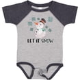 thumbnail image 3 of Inktastic Let It Snow Cute Snowman in Hat and Scarf Boys or Girls Baby Bodysuit, 3 of 5