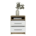 thumbnail image 3 of 15" Small Night Stand, Modern Bed Side Table with 2 Drawers and Open Shelf, Wood End Table with Storage, 2 Drawer Dresser for Living Room, Bedroom, 3 of 8