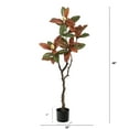 thumbnail image 3 of 4" Artificial Magnolia Artificial Tree in Plastic Pot, by Nearly Natural, 3 of 6