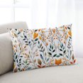 thumbnail image 2 of Waterproof Outdoor Throw Pillows with Inserts 12"x20" Set of 2, Green Orange Leaves Soft Decorative Pillowcases for Couch Bedroom, Spring Garden Botanical Pillow Covers for Sofa Living Room, 2 of 8