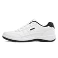 thumbnail image 3 of Men's White Leather-Look Casual Sneakers, Lace-Up Low-Top Shoes for Everyday Wear, Work, and Travel, 3 of 10