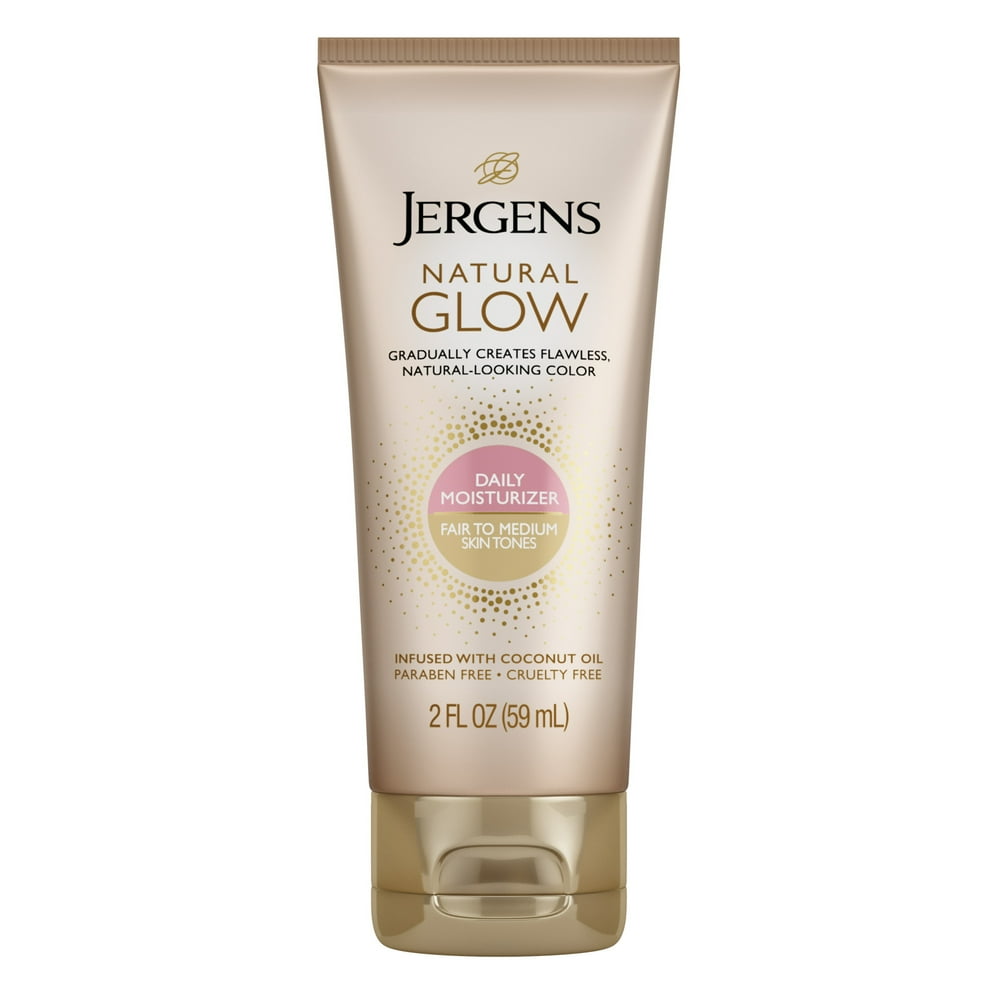 Jergens Natural Glow Sunless Tanning Lotion featuring Antioxidants and