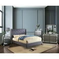 thumbnail image 2 of Furniture of America Luz Contemporary Fabric Platform Bed, Full, Blue, 2 of 6