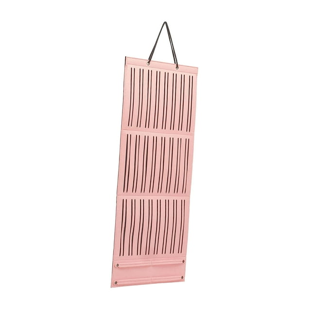 Organizador de lazos para el cabello, organizador de accesorios para el cabello, soporte de exhibición para colgar en la pared rosa largo
