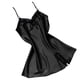 thumbnail image 4 of Camisón de encaje con cuello en V y espalda descubierta, camisón sedoso, ropa de dormir para mujer, negro, XL AweSitey AP001175-16B, 4 of 7