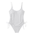 thumbnail image 4 of Daiosportswear Women's Slimming Solid Swimsuit, Side Tie Bathing Suit for Beach Vacation White XL(XL), 4 of 5