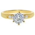 thumbnail image 5 of Precious Stars 14K Yellow Gold 1 1/10ct TGW Round-cut Cubic Zirconia Engagement Ring, 5 of 6