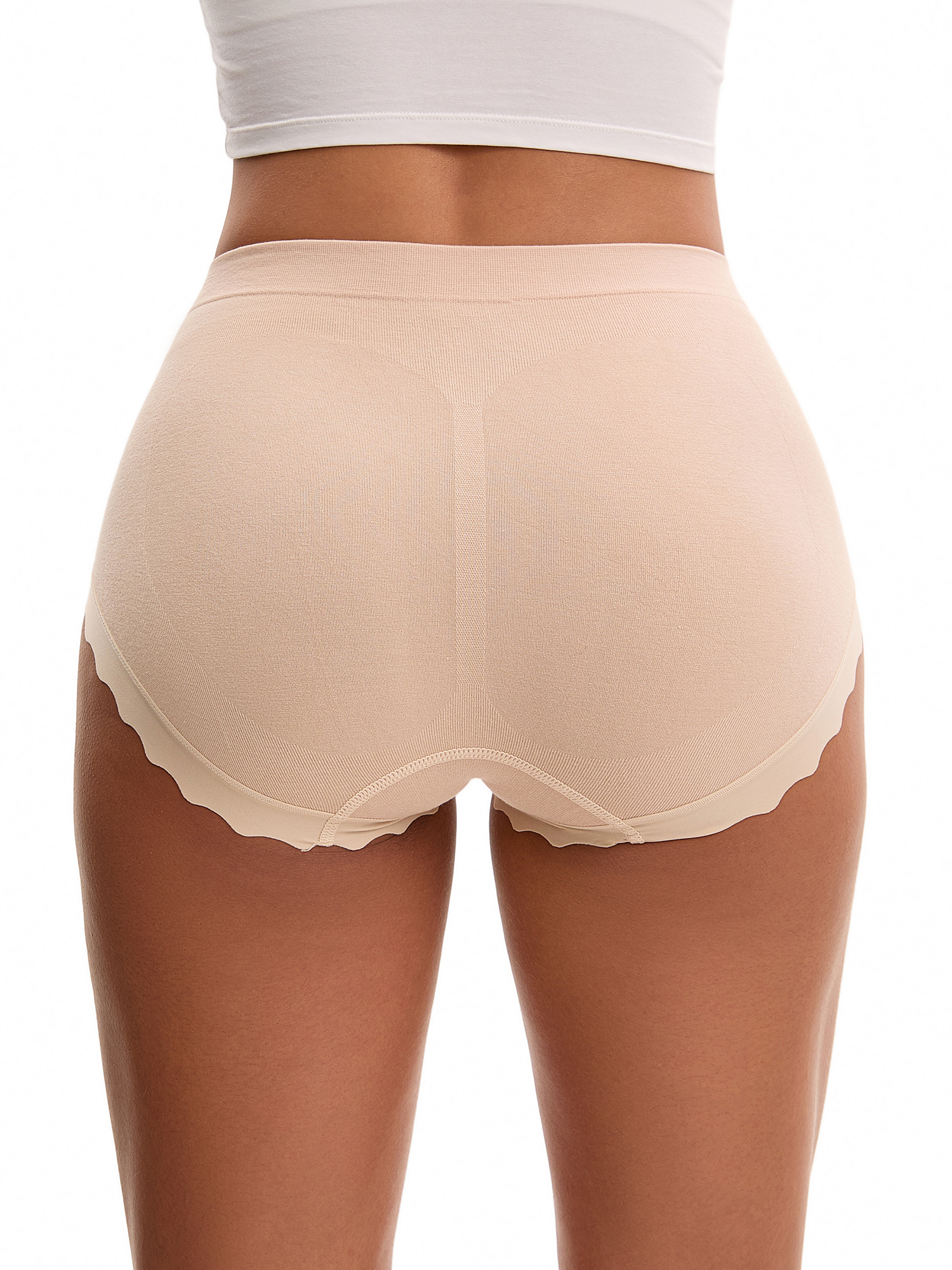 Unique Bargains High Waisted Tummy Control Briefs 2XL Light Beige