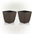 thumbnail image 3 of Alpine Corporation 13" x 14" Stone-Look Planters, Brown, Set of 2, 3 of 13