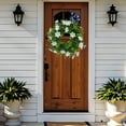 thumbnail image 3 of JASKFLY Artificial Spring Wreath - Decorative Floral Wreath with Foliage and Blooms for Front Door and Seasonal Indoor Outdoor Decor (White), 3 of 9