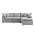 thumbnail image 4 of Newest 4 Seats U Shaped Couch Down Filled Upholstery Convertible Sectional Sofa, L Shaped Couch with Reversible Chaise, 4 of 7