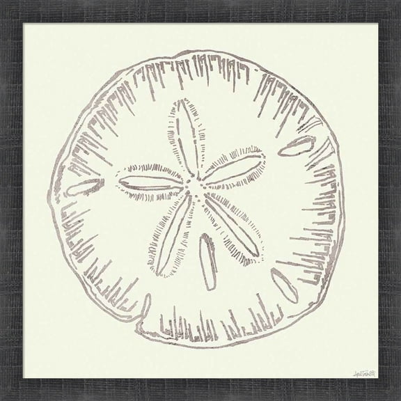 Great Art Now Coastal Breeze Shell Sketches IV Silver by Anne Tavoletti, Framed Wall Art, 17.5W x 17.5H