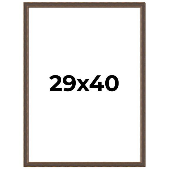 29x40 Frame Golden Caramel Solid Wood Bronze Picture Frame | 1.25 Inch Moulding Width | 0.5 Inch