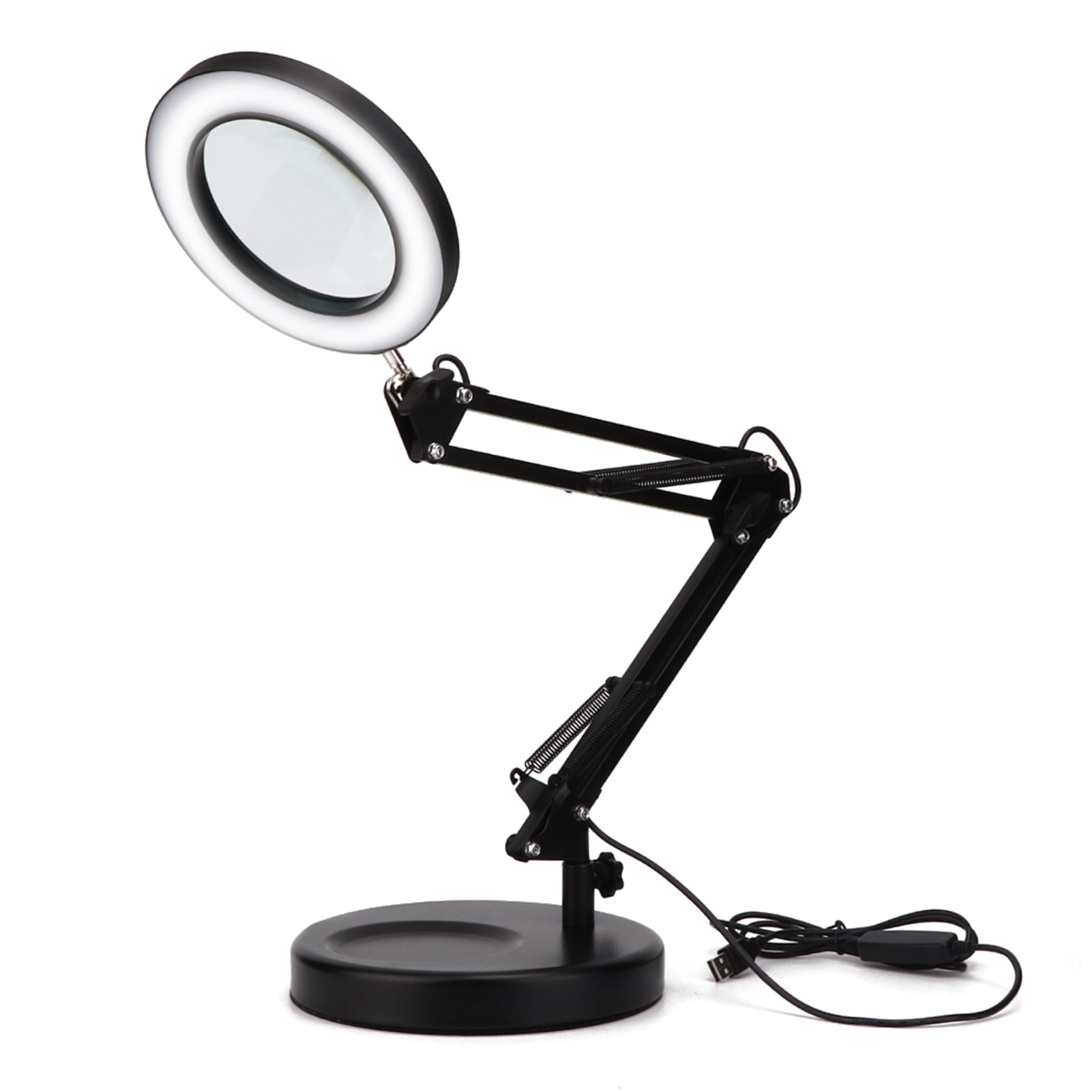 Creative craft magnifying glass Floor Standing Magnifying Lamp Adjustable Swivel Arm 8x Magnifier Lamp Light For Skincare Beauty Manicure Tattoo Salon Spa With Rolling Floor Stand magnifier for readi 